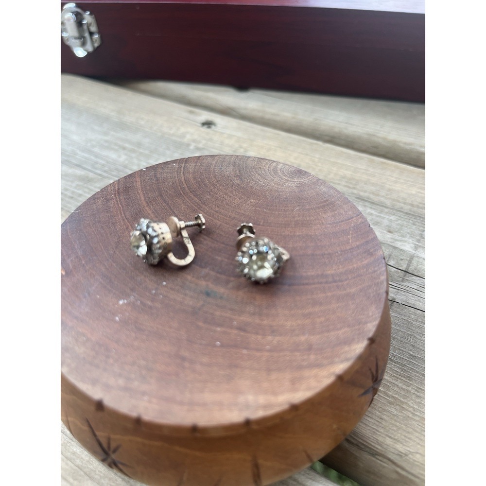 MODEL 1960s antique Ukraine Clip on earrings Stelling SILVER 875 vtg art